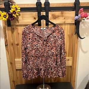 beachlunchlounge Animal Print Blouse in Neutral Colors (Brown, Black, Tan)